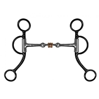 Showman® Loomis Shank Dog Bone Snaffle w/Rollers