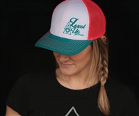 Level Up Apparel® Turquoise & Coral Cap