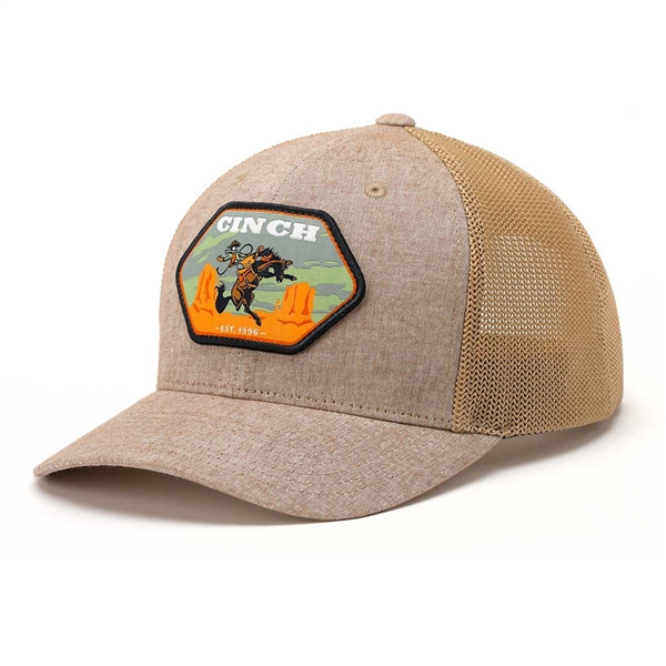 Cinch® Grey & Orange Bucking Horse Cap