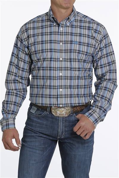 Mens Cinch® Blue & Violet Buttondown Longsleeve Shirt