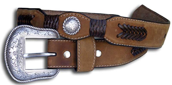 Boys Distressed Leather Concho Belt