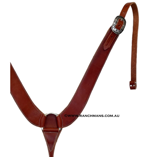 Ranchman's Harness Leather Pulling Breast Collar - Jeremiah Watt Buckles