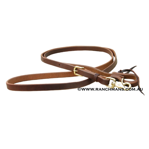 Ranchman's 5/8" x 8' Oiled Harness Leather Roping Reins