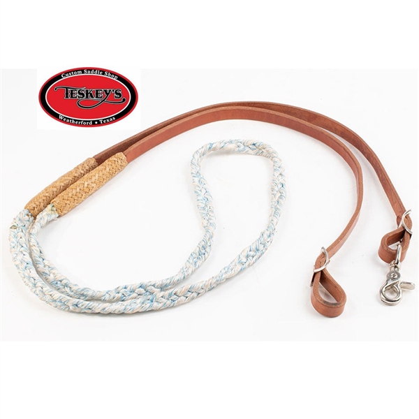 Teskey's Flat Braided Rope With Leather Roping Rein
