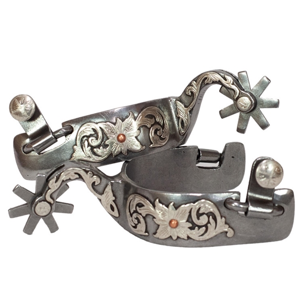 Ranchman's Men's Steel Floral Scroll Spurs