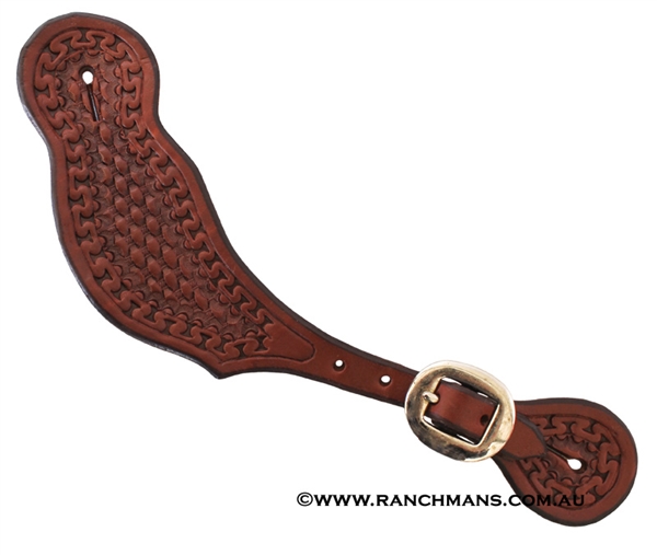 Ranchman's Oiled Men's Running "W" Spur Straps