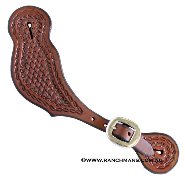 Ranchman's Oiled Men's Running Rope Spur Straps