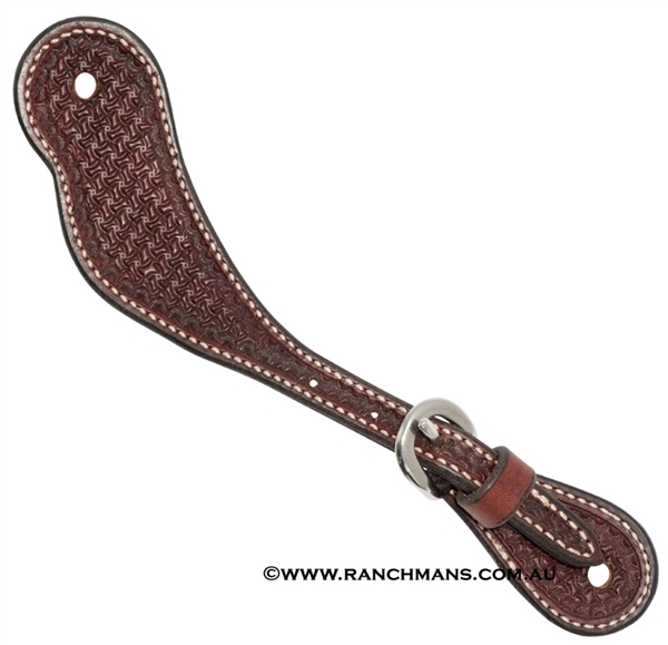 Cowboy Tack® Youth Rosewood Spider Stamp Cowboy Spur Straps