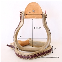 Ranchman's Rawhide Covered Flat Bottom Stirrups