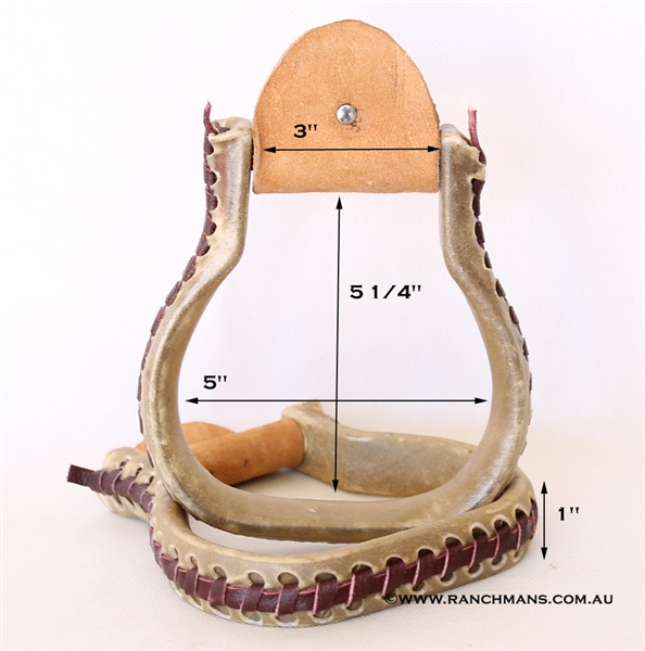 Ranchman's Rawhide Covered Flat Bottom Stirrups