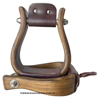 Ranchman's Stained Oak Rancher Stirrups - 2" Tread