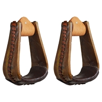 Ranchmans Rawhide Covered Deep Roper Stirrups