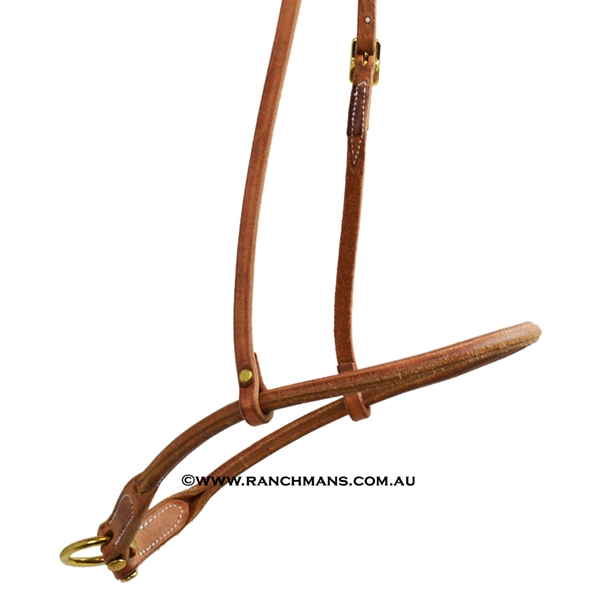 Ranchman's Rolled Harness Leather Tie Down Noseband-Natural