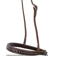 Ranchman's Harness Leather Tie Down Noseband w/Dots
