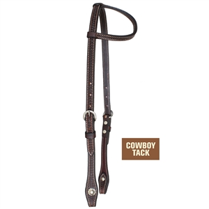 Cowboy Tack® Rosewood Spider Stamp Sliding Ear Headstall