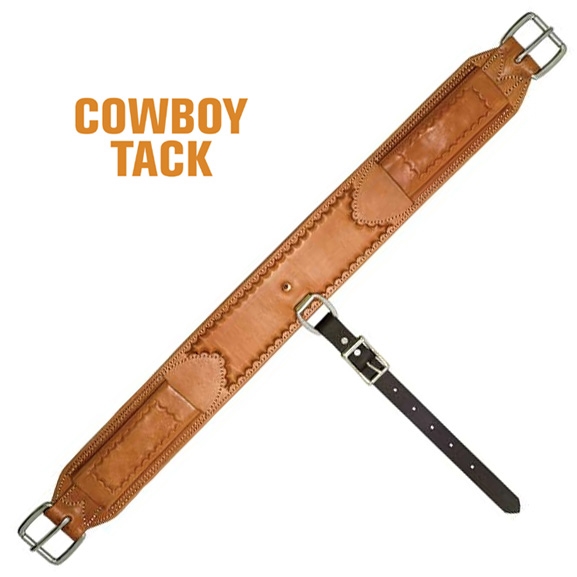Cowboy Tack® 3-1/4" Golden Leather Back Cinch-Shell Border