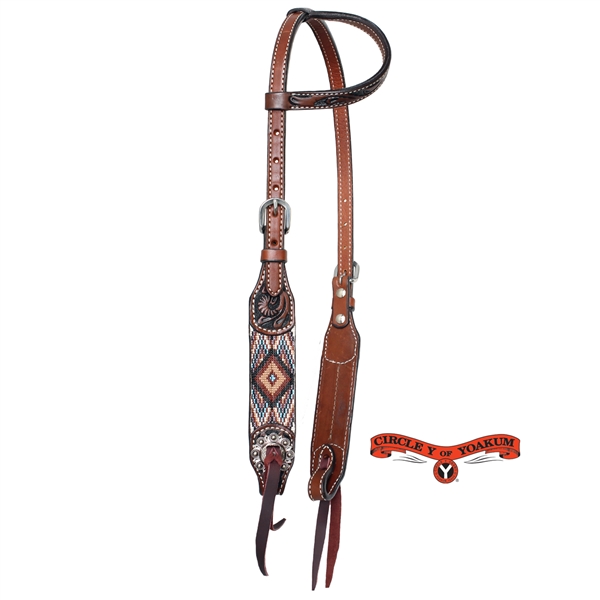 Circle Y of Yoakum® Flat Infinty Beaded Sliding Ear Headstall