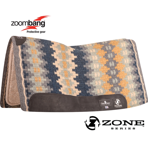 Classic Equine® Zone™ Wool Top Saddle Pad 32" x 34" - Charcoal & Seafoam