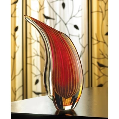 Art Glass Vase Crimson Sunset