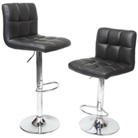 Adjustable Bar Stools - Set of 2 Black