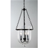 Glass Lantern Chandelier antique copper finish