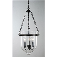 Glass Lantern Chandelier antique copper finish