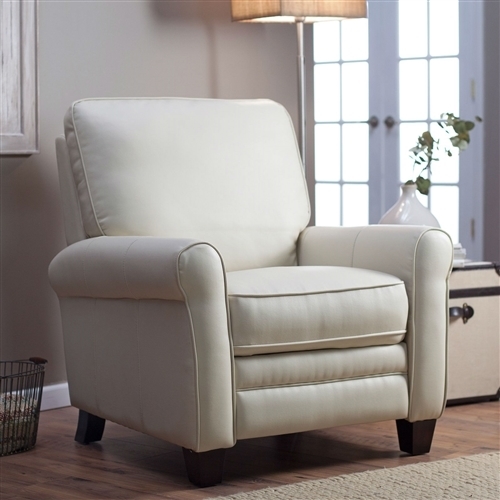 Bonded Leather Club Chair Recliner Soft Cream