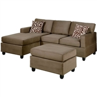 3-Piece Sectional Sofa Saddle  Microfiber