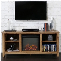 Barnwood 2 in 1 TV Stand and Fireplace with Space Heater