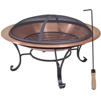 Large outdoor copper fire pit