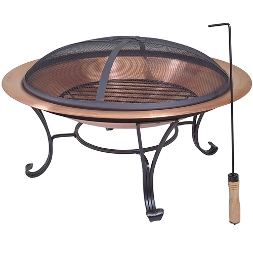 Large outdoor copper fire pit