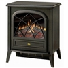 Black Traditional Style Electric Space Heater With Fireplace Flame