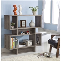 Modern Bookcase Display Cabinet in a Dark Taupe Wood Finish