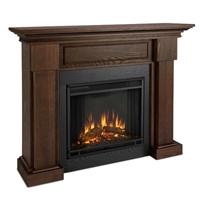 Traditional electric fireplace in chestnut oak wood finish