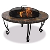 Marble And Slate 34 inch Fire Pit with Copper Accents