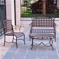 Patio Wrought Iron Furniture Lounge Seating Group - 3 piece