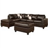 Reversible Soft Touch Faux Leather 3 piece Sectional Sofa Set