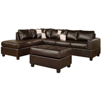 Reversible Soft Touch Faux Leather 3 piece Sectional Sofa Set