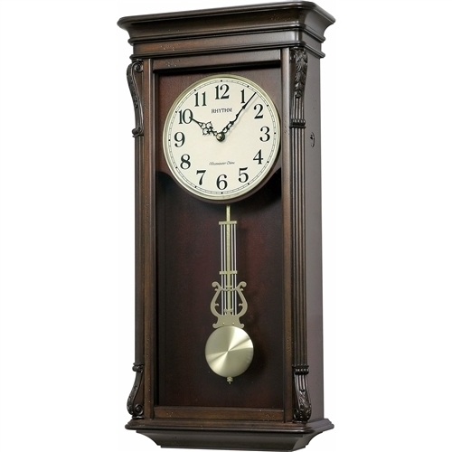 Musical Wall Clock with Automatic Nighttime Melody and Chime Shut Off by Rhythm