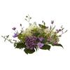 Nearly Natural - Hydrangea Berry Candelabrum Floral Centerpiece