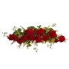 Geranium and Berry Swag 32 inch artificial flower arrangement by Nearly Natural