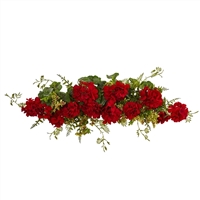 Geranium and Berry Swag 32 inch artificial flower arrangement by Nearly Natural