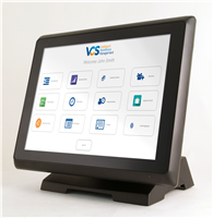 Touch Dynamic Breeze All in One - 15" POS System. Square, black device with touch screen and card reader.