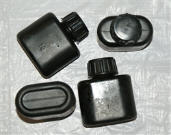 Black plastic oil bottle