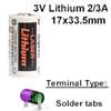 COMP-29-1: 3V/1800mAh cyl lithium w/Tabs