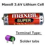 COMP-6-MAX-1: 3.6V/1900mAh AA Lithium W/Tabs (now SAFT brand)