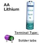 COMP-6-SAFT-1: 3.6V/1900ma AA Lithium SAFT w/Tabs