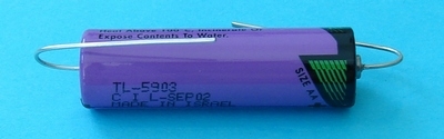 COMP-65-5: 3.6V/2400mAh AA Lithium Cylinder w/Axial Leads