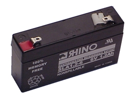 6 volt, 1.2 amp hour sealed lead battery