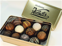 Image of Velati's Gold Tin with Twelve Assorted Dessert Truffles